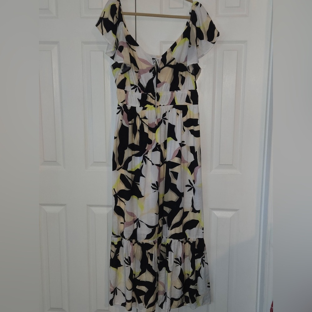 Nine West Black and White Floral Maxi Dress